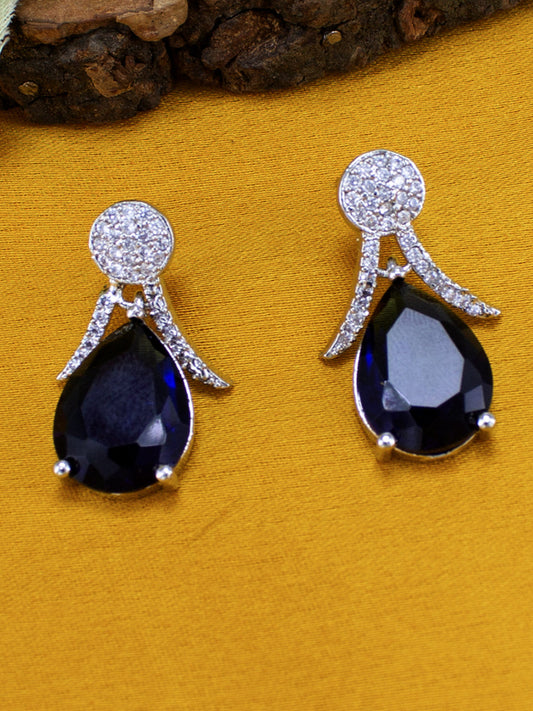 Trendy Blue AD Earrings
