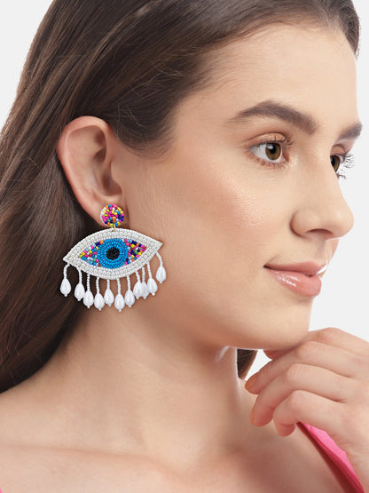 Evil Eye Beaded Quirky Drop Earrings – PRIVIU