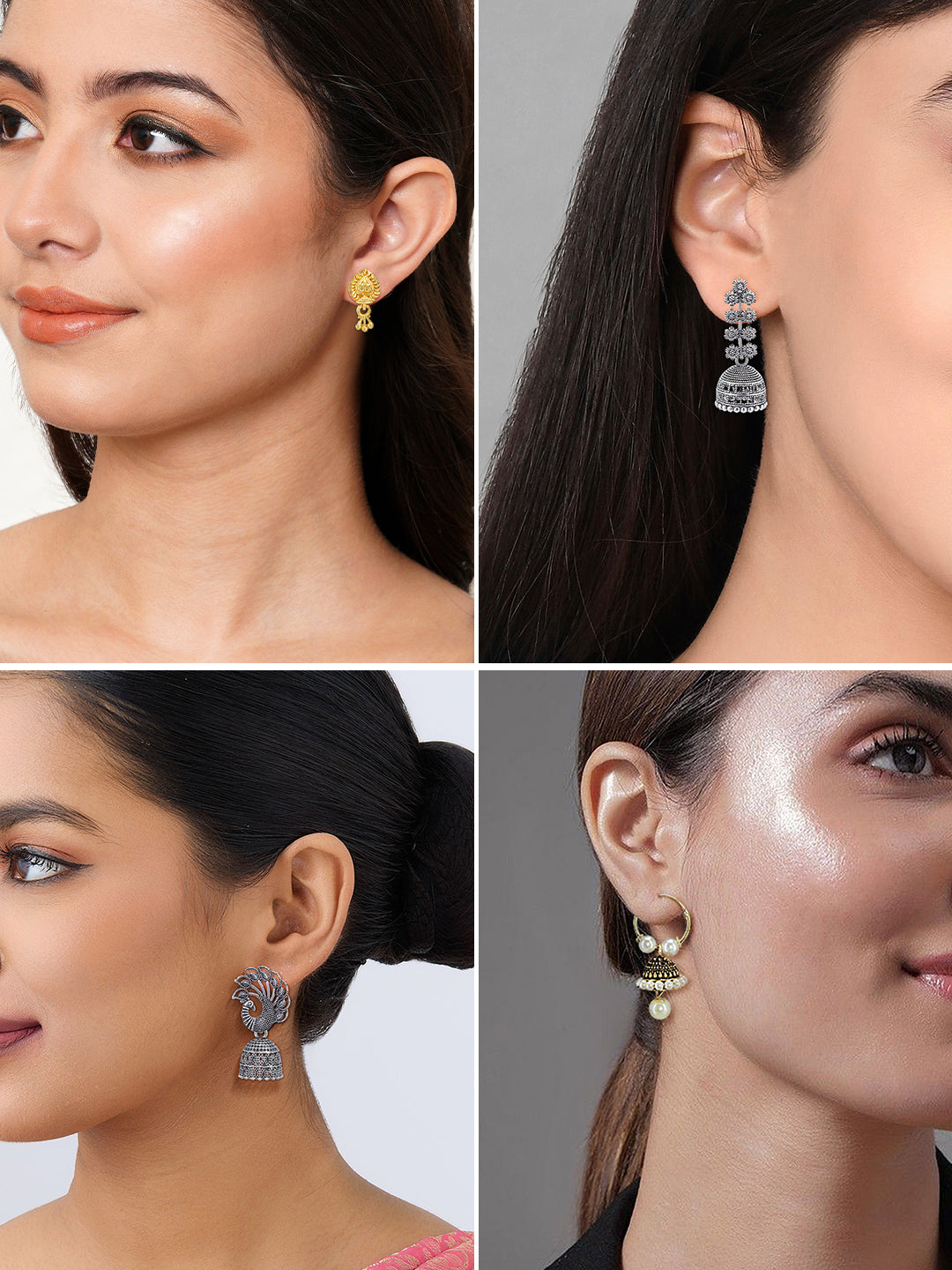 Pack of Eight Jhumki & Drop Earrings
