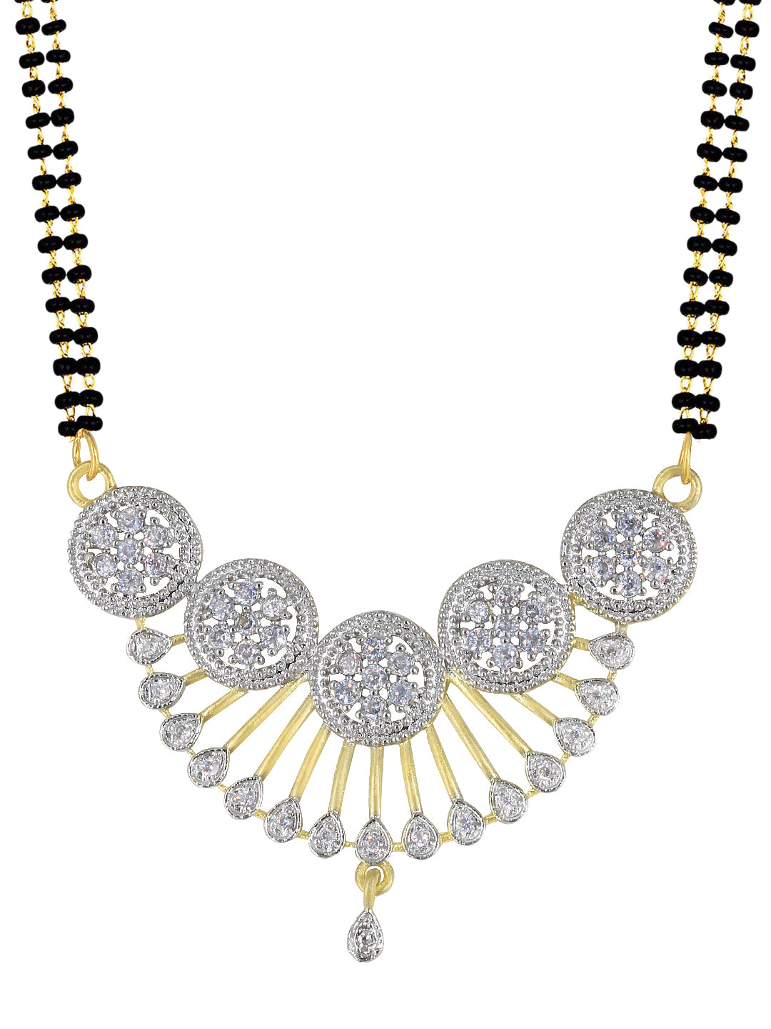 American Diamond Non-Tarnish Black Beaded Mangalsutra