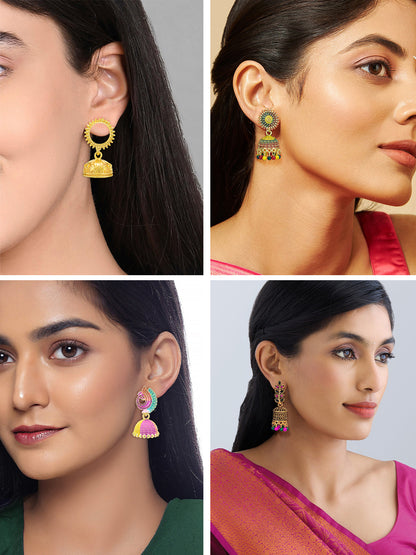 Pack of Eight Jhumki & Drop Earrings
