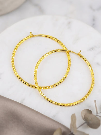 Gold Plated Classic Large Hoop Earrings for Women