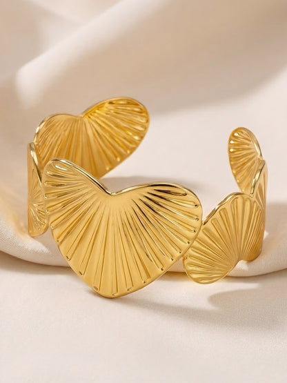 Gold Plated Designer Heart Cuff Bracelet for Women