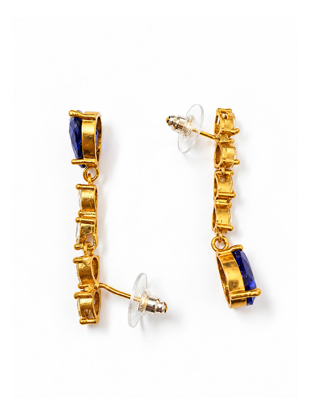 South Indian Gold Plated Purple AD Teardrop Jewellery Set for Women