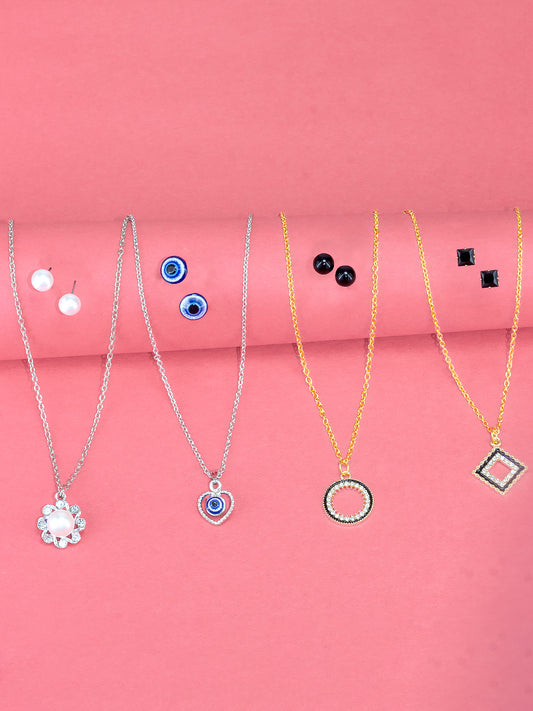Pack of 4 Pendant & Earrings Set Gift