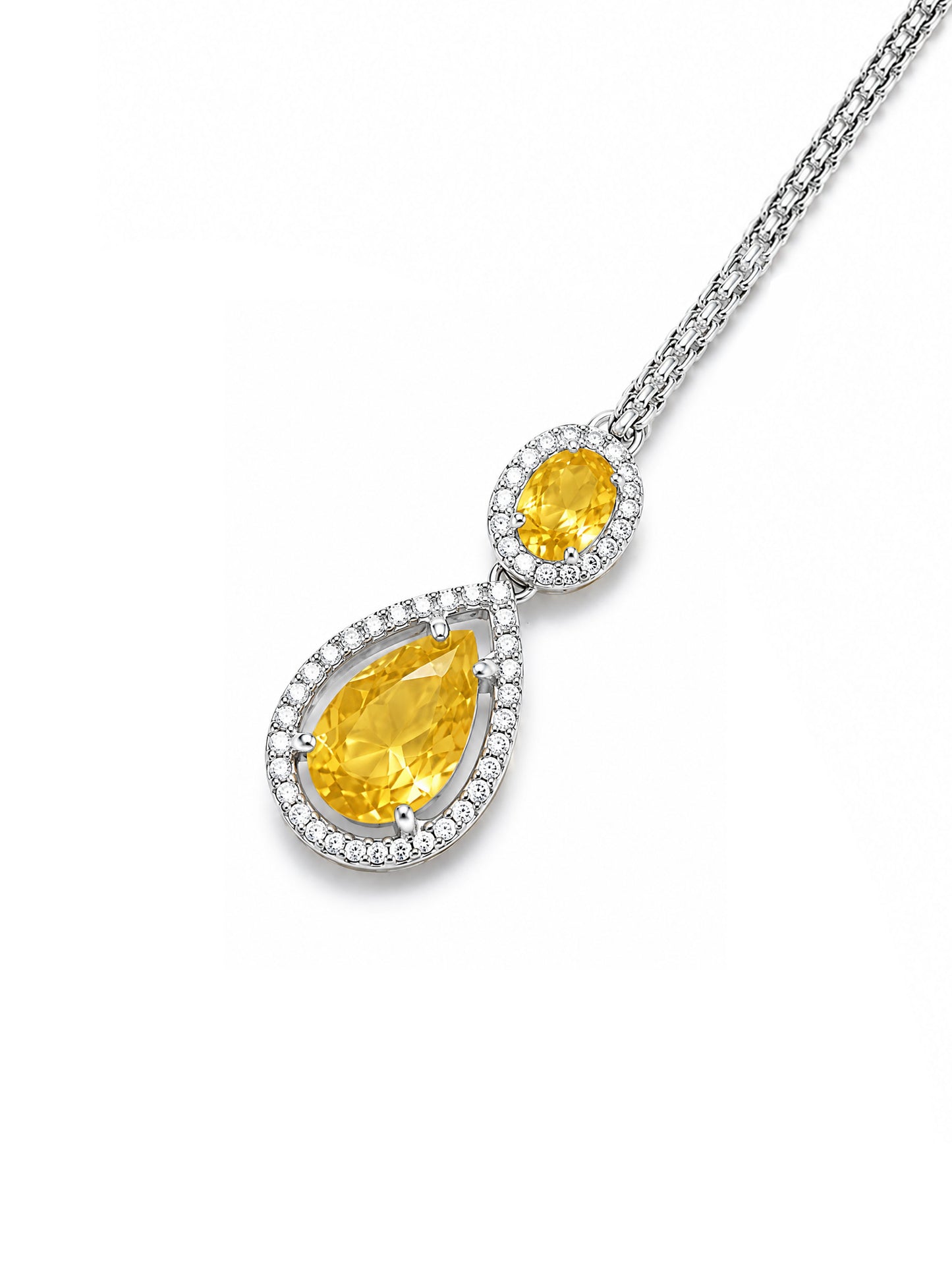 Silver Plated Yellow AD Maang Tikka for Women