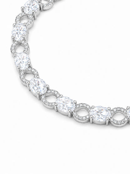 Silver Plated AD Choker Set for Women