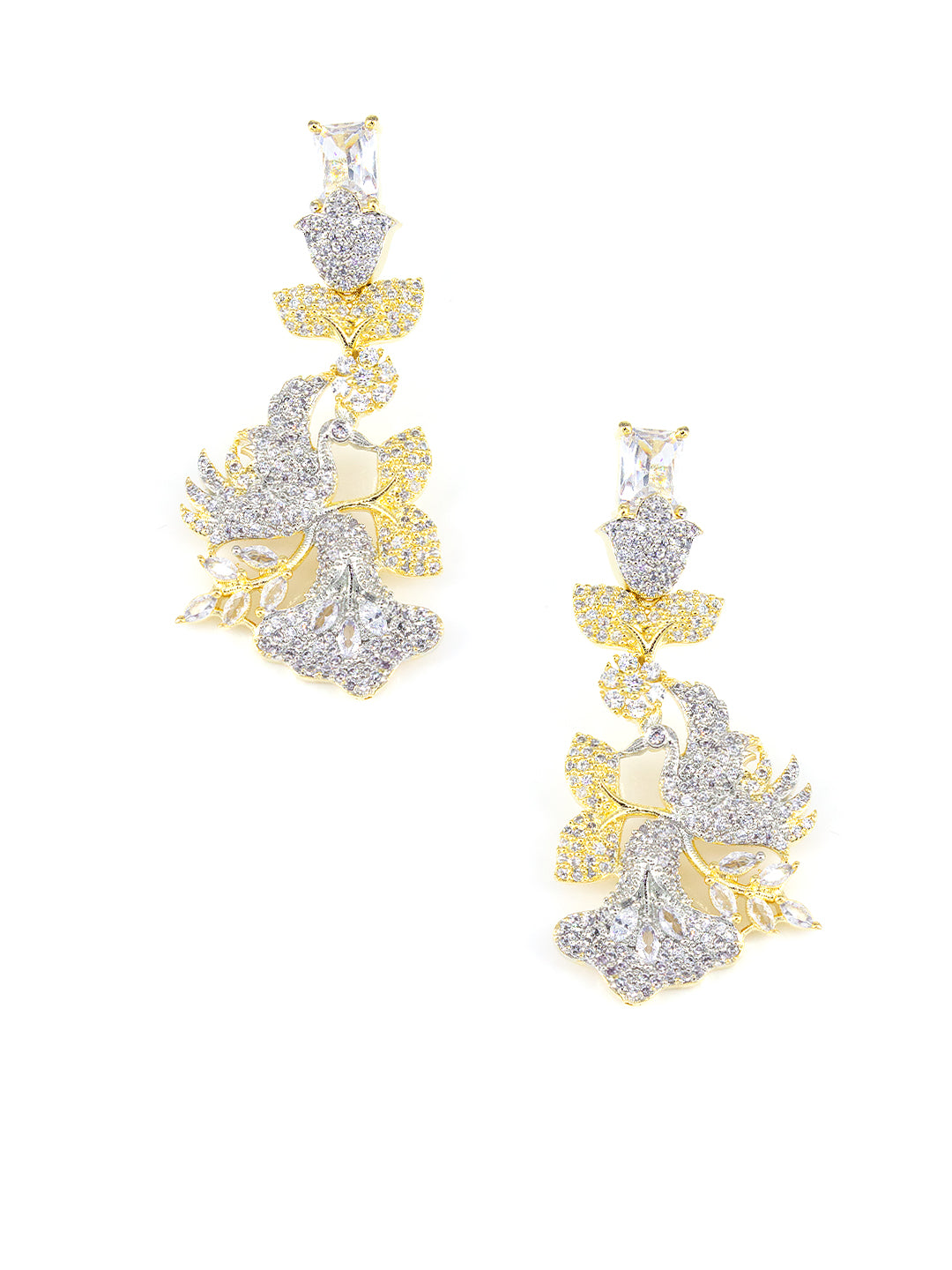 Gold Plated AD Designer Bird Jewellery Set For Women