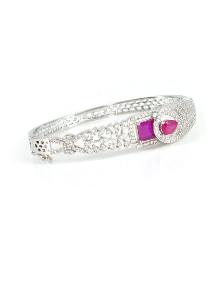 Silver Plated Ruby and AD Designer Bracelet