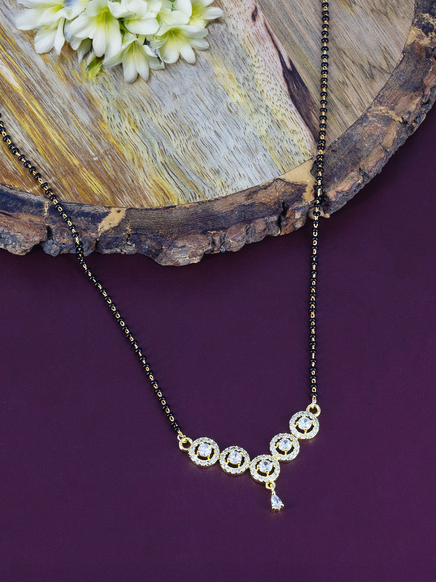 Gold Plated AD Studded Mangalsutra for Women