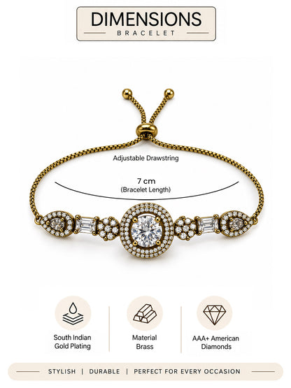 South India Gold Plated AD Bracelet for Women