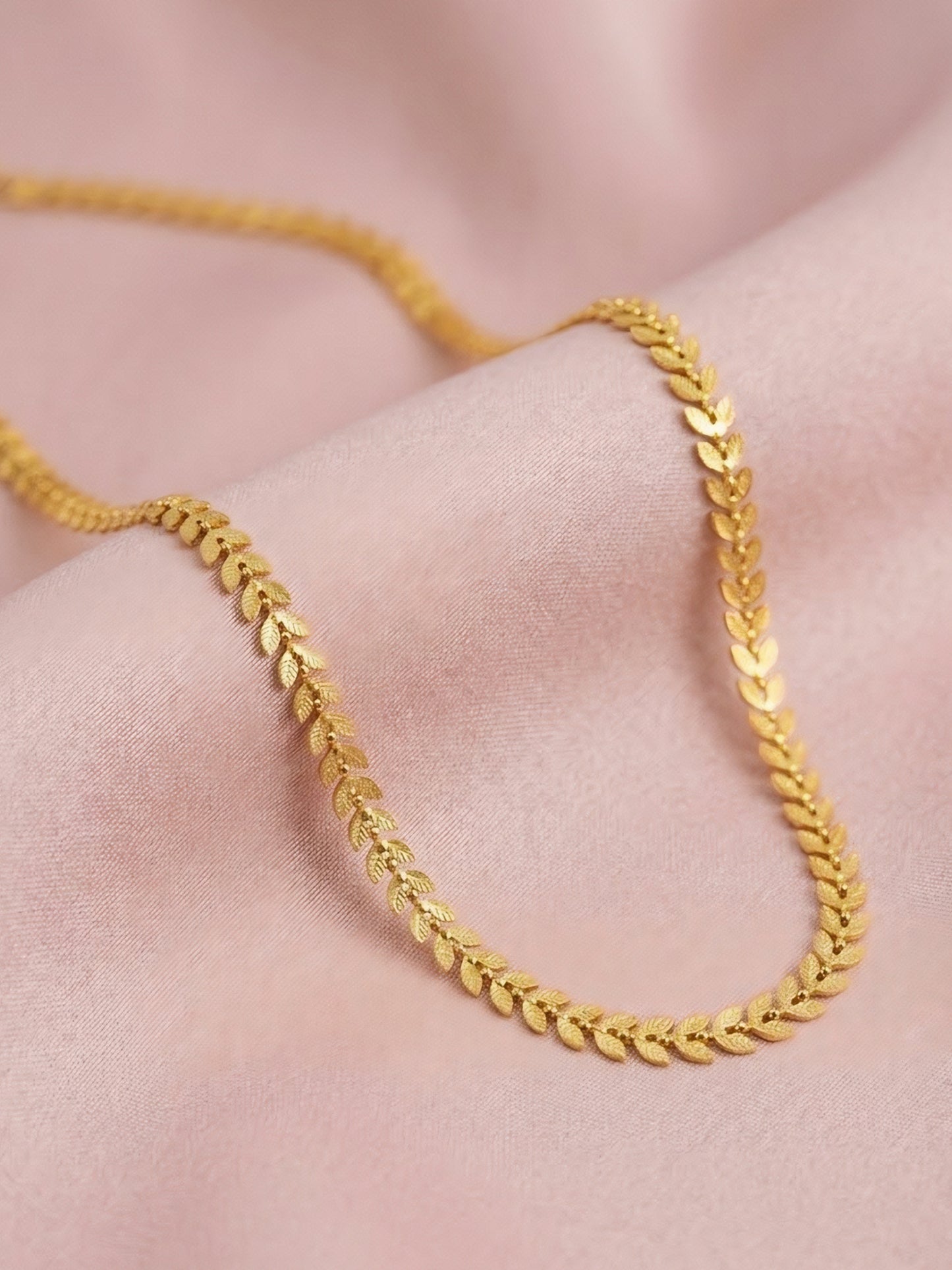 Gold Plated Leaf Chain Necklace for women