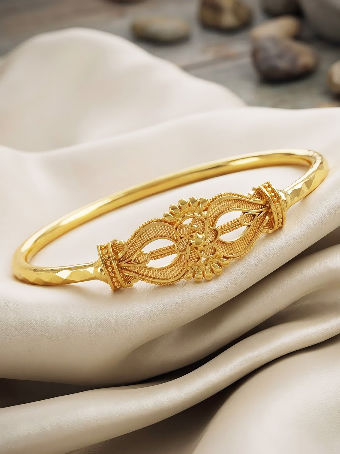 Gold Plated Temple Bangle Bracelet for Women