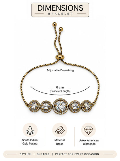 South Indian Gold Plated AD Adjustable Bracelet for Women