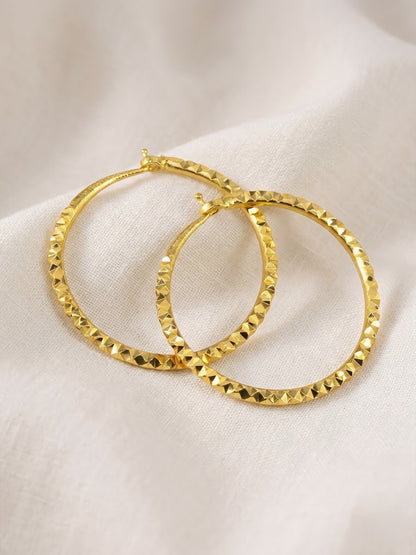 Gold Plated Classic Hoop Earrings for Women