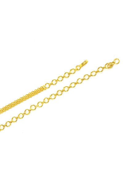 Gold Plated AD Floral Designer Sleek Waist Chain For Women
