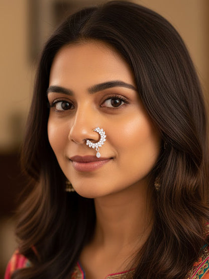 Set of 2 American Diamond Nose Ring for women