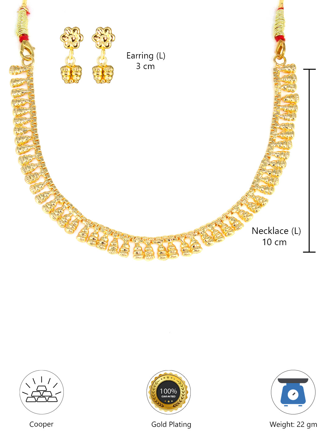 Minimal Gold-Plated Jewellery Set For Women And Girls