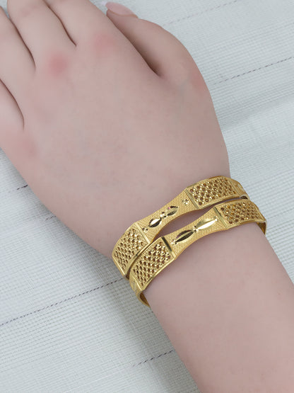 Gold Plated Brass Anti-Tarnish Bangle Pair