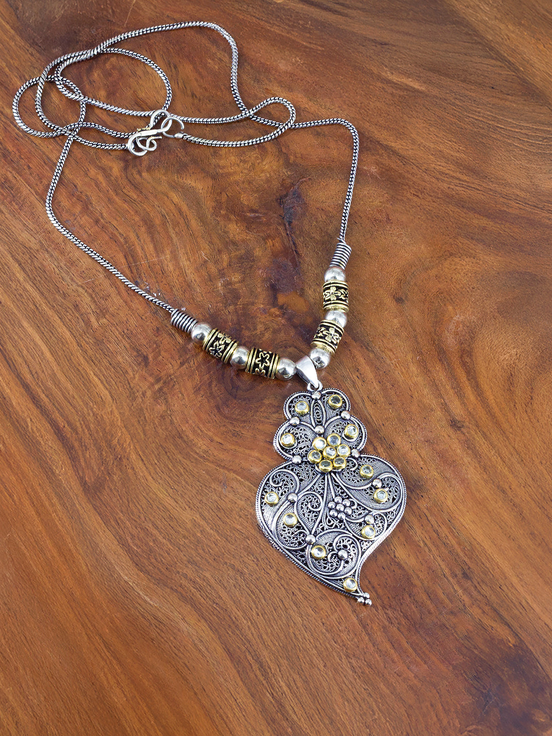 Oxidized Heart Chain Necklace