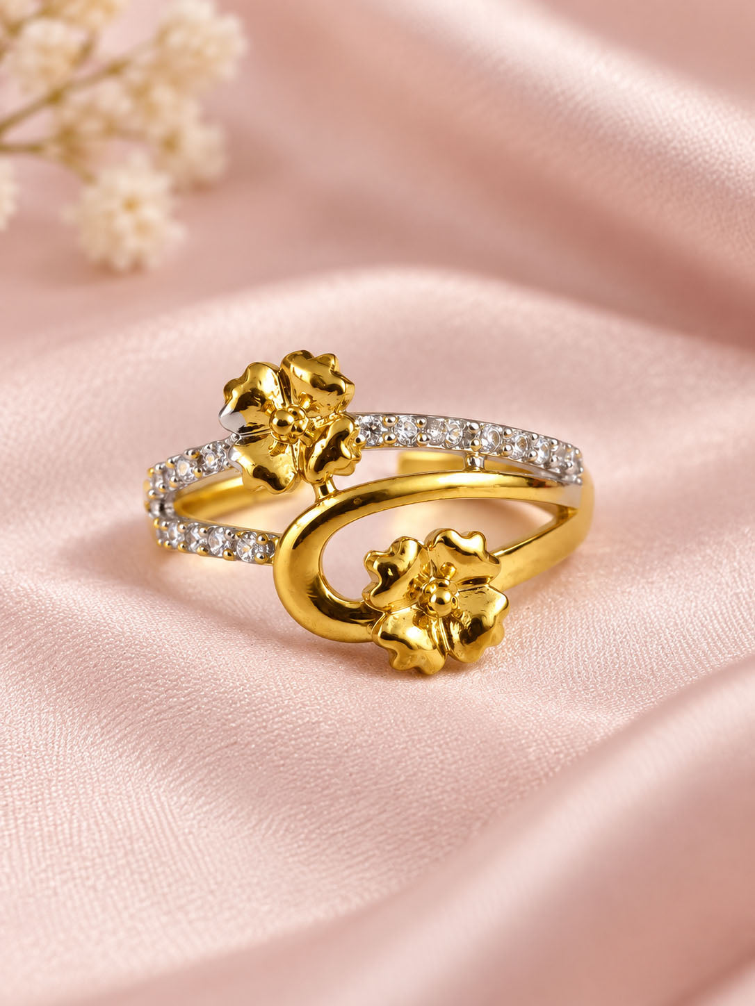 Gold Plated AD Finger Ring for Women