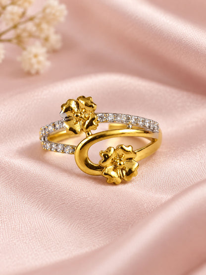 Gold Plated AD Finger Ring for Women