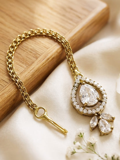 Gold Plated AD Maang Tikka for Women