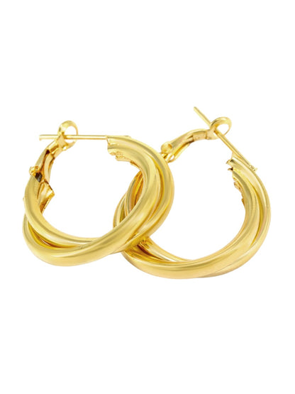 Gold Plated Multi Hoop Earrings