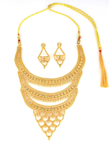 Traditional Gold-Plated Layered Jewellery Set
