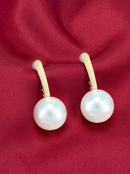Big Faux Pearl Drop Earrings