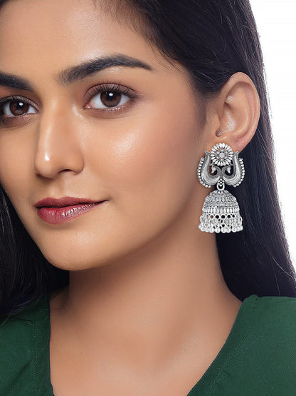 Peacock Design Jhumka Earrings