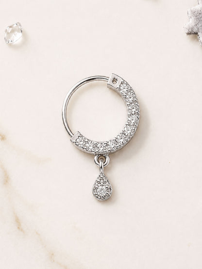 Silver Plated AD Small Nosering for Women