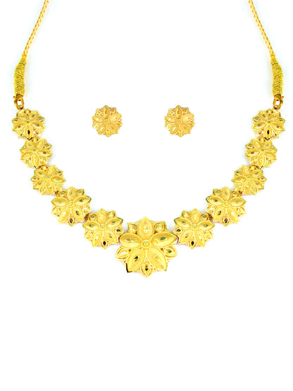 Gold-Plated Floral Design Jewellery Set
