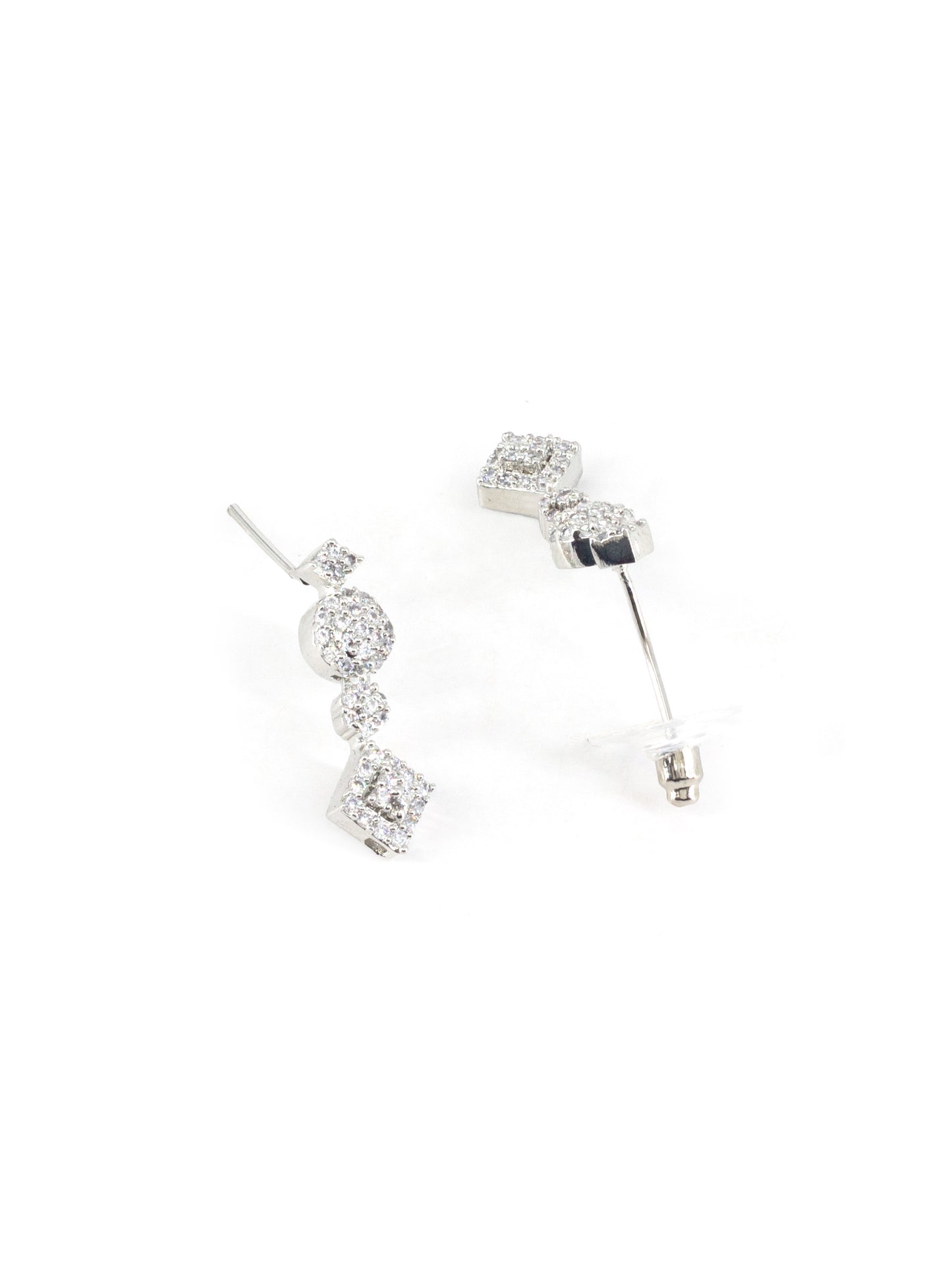 Silver Plated White American Diamond Jewellery Set for Women