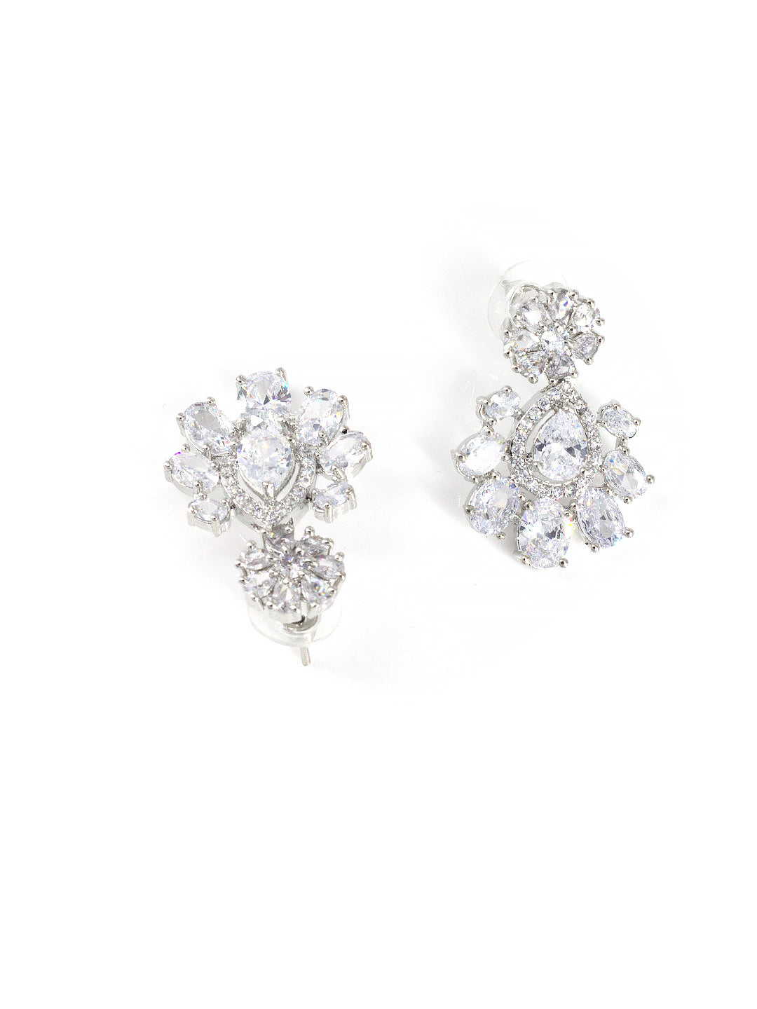 American Diamond Floral Designer Statement Jewellery Set