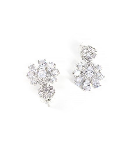 American Diamond Floral Designer Statement Jewellery Set