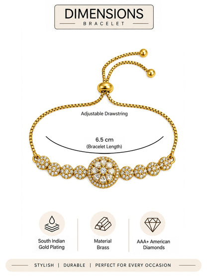 South India Gold Plated AD Bracelet for Women