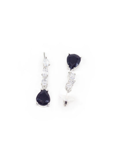 Silver Plated Black & White AD Jewellery Set