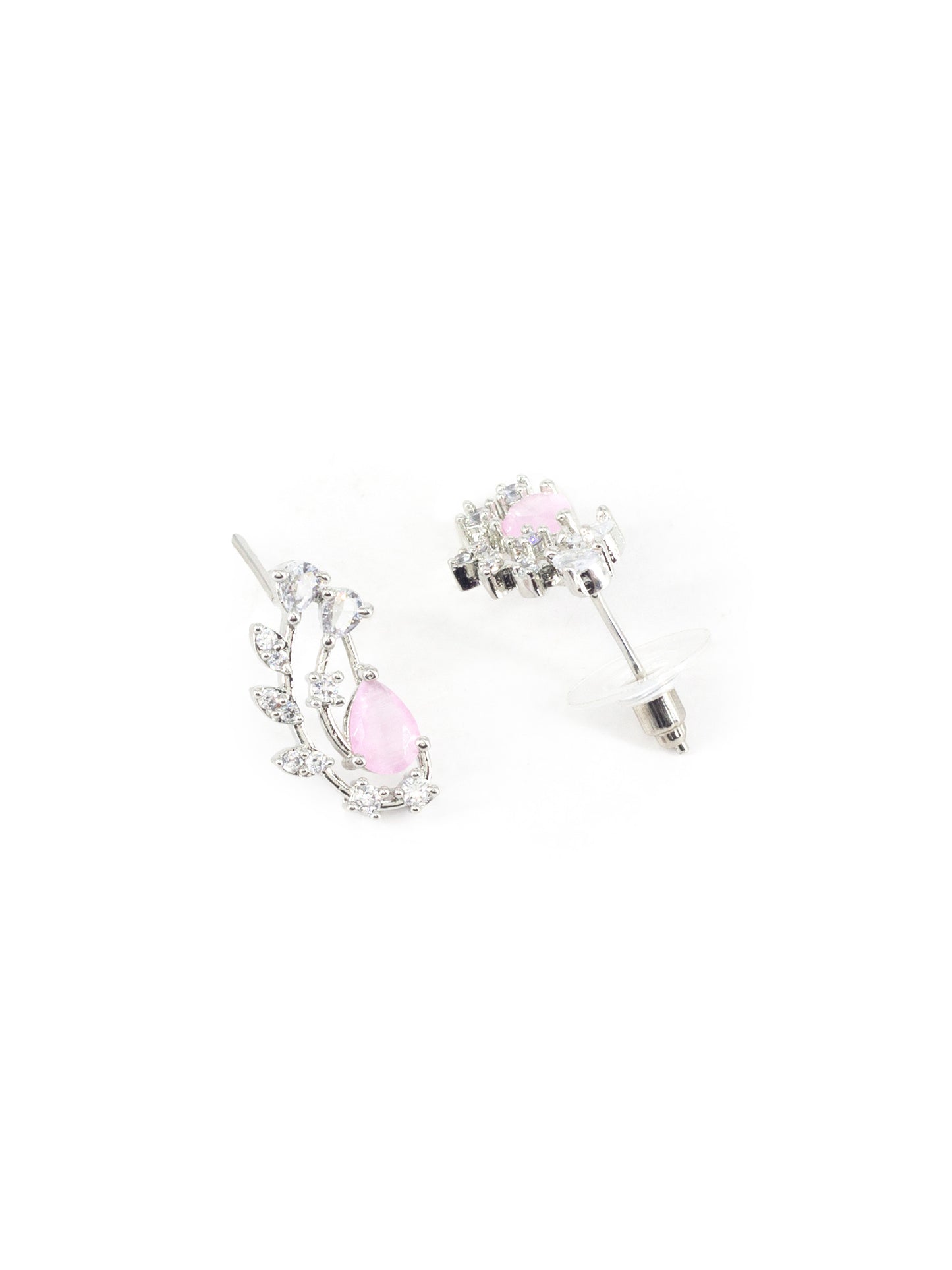 Silver Plated Pink American Diamond Designer Choker set for Women