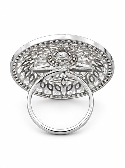 Silver Plated AD Finger Ring for Women