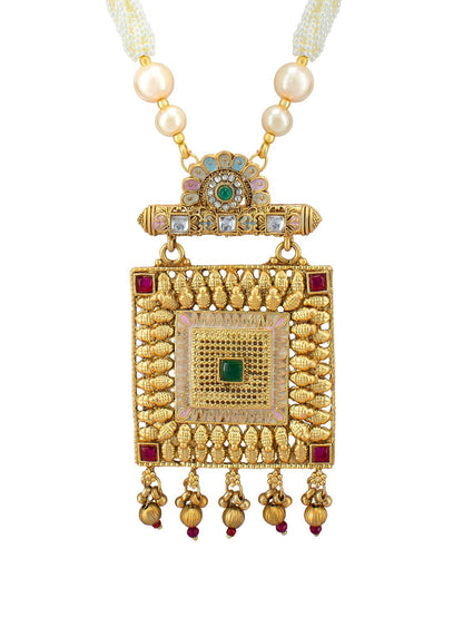 Square Artificial Stones & Beads Jewellery Set