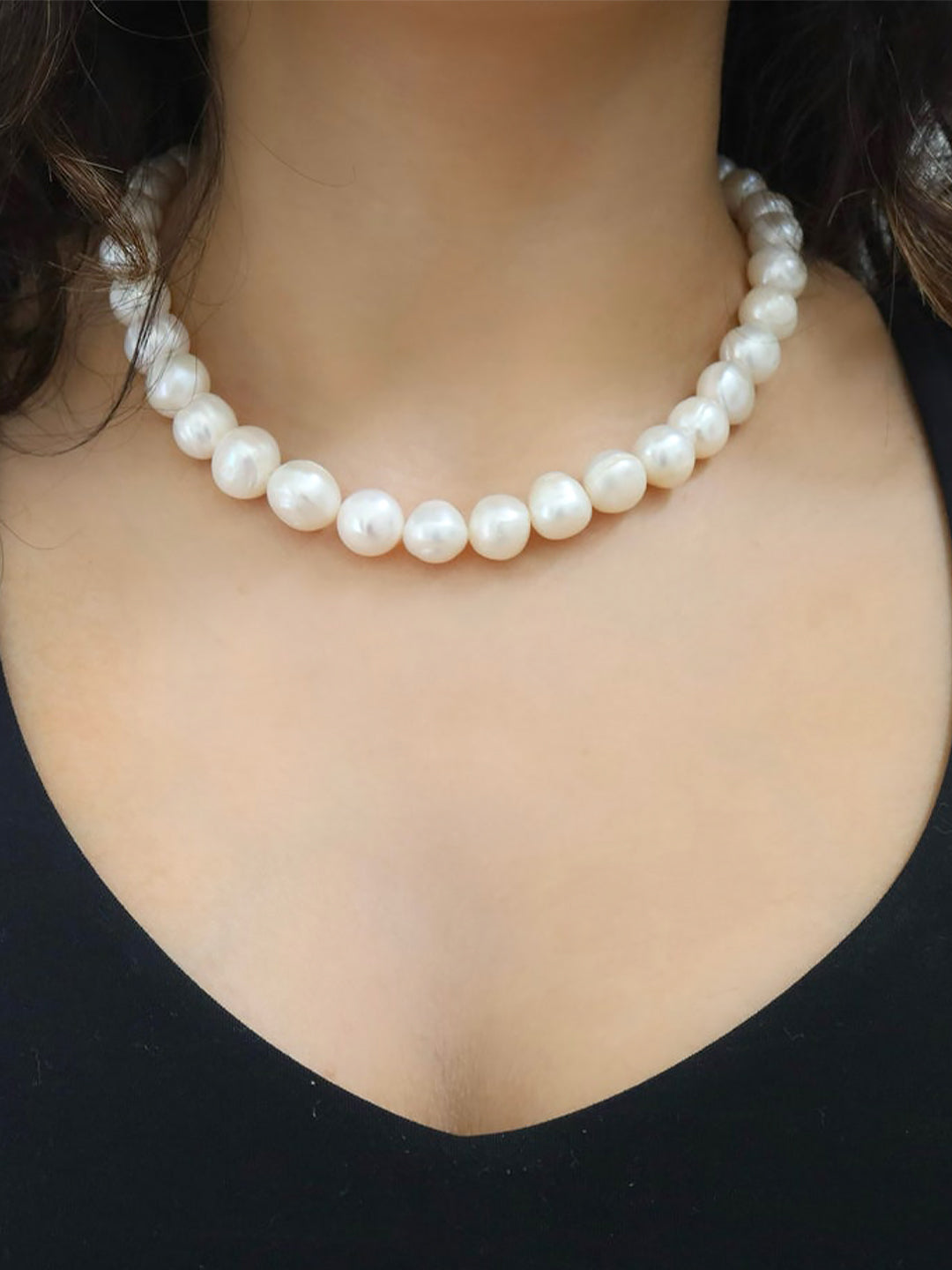 Pearl Beaded Moti Mala Trendy Necklace With Earrings