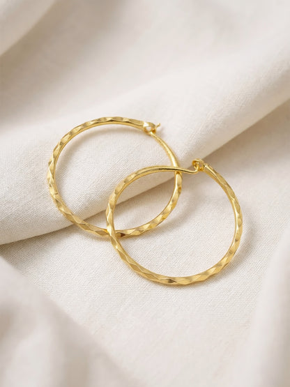 Gold Plated Classic Hoop Earrings for Women