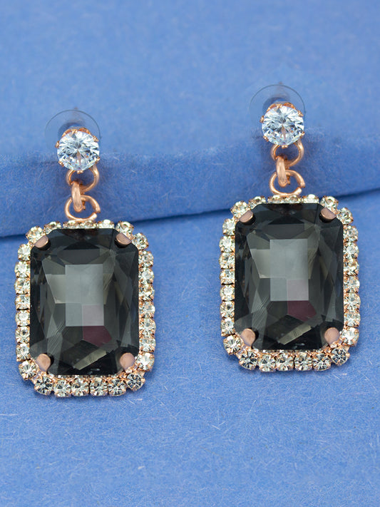 Black Crystal Drop Earrings