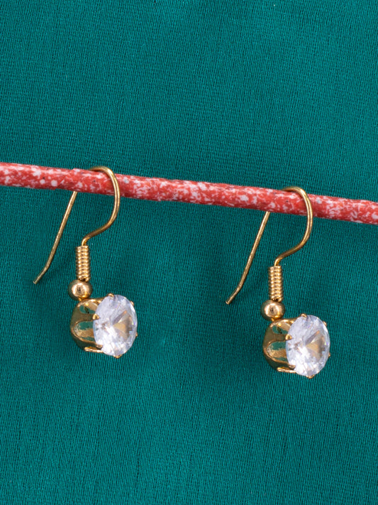 Gold Plated CZ Drop Earrings
