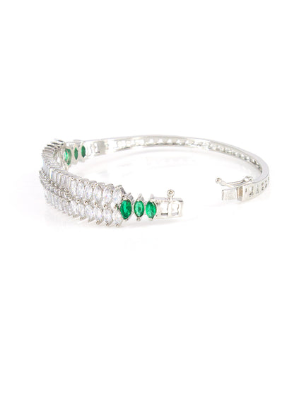 Rhodium Plated AD Band Style Bracelet