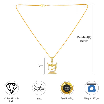 Gold Plated AD Pendant for Women