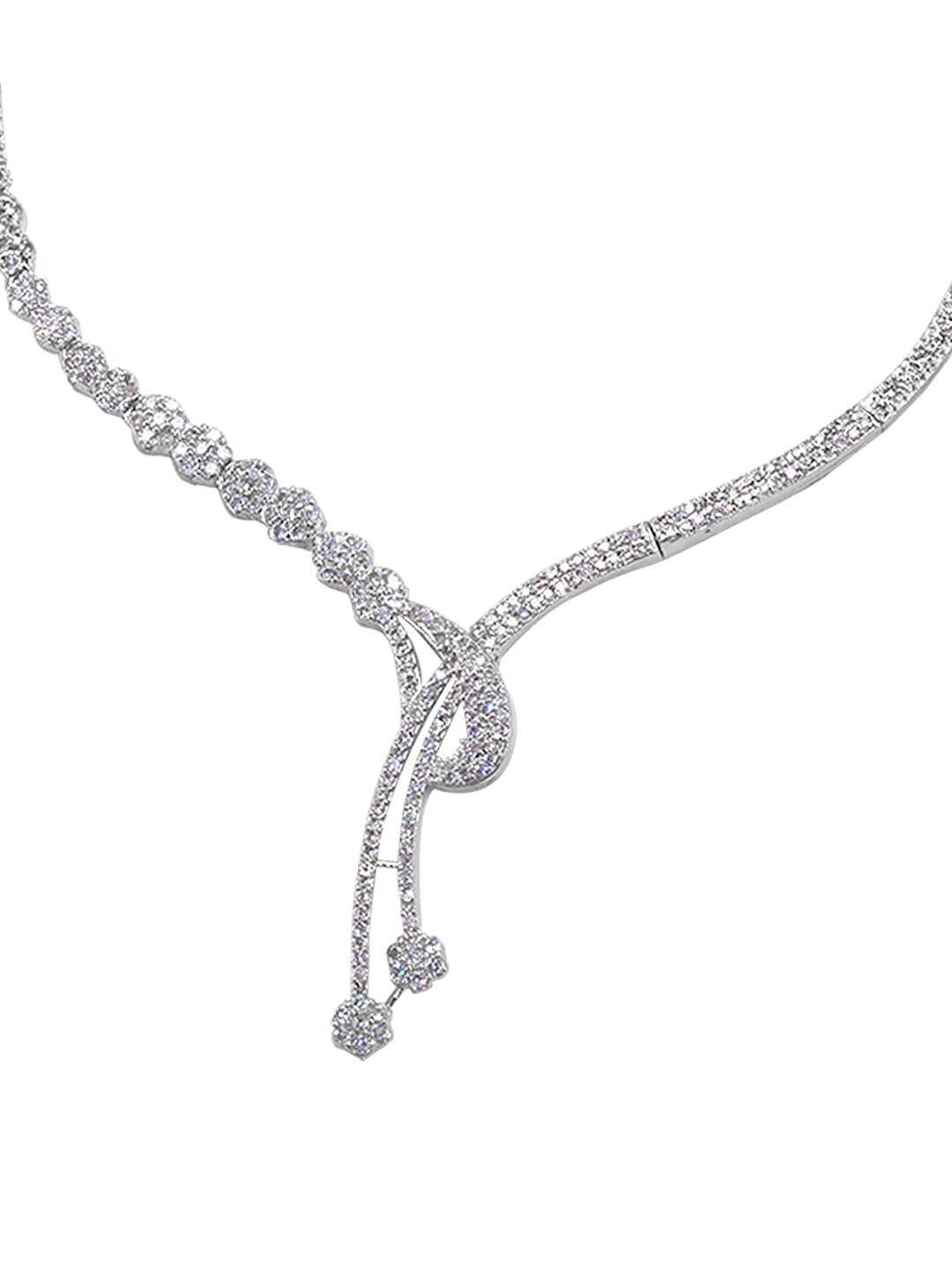 American Diamond Y-Shaped Designer Jewellery Set