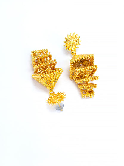 Triangle Trendy Multi Layered Jhumka Earrings
