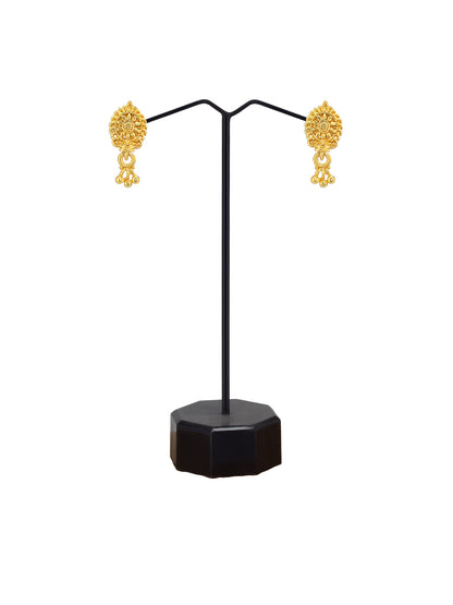 Gold Plated Traditional Floral Drop Earrings
